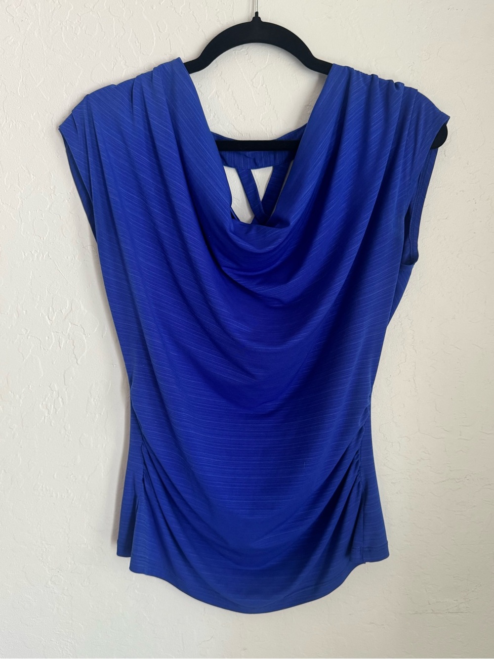 Heart Soul Royal Blue Cowl Neck Sleeveless Top